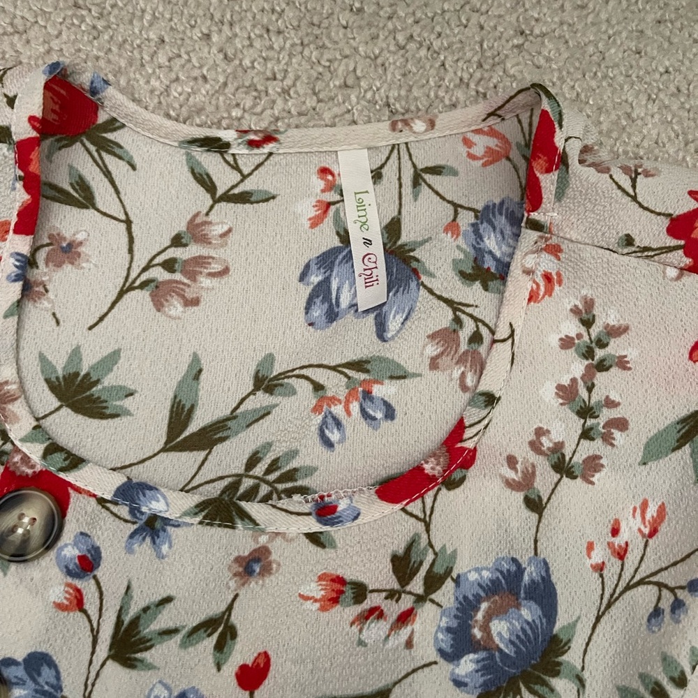 Floral Button-Up Blouse